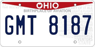 OH license plate GMT8187