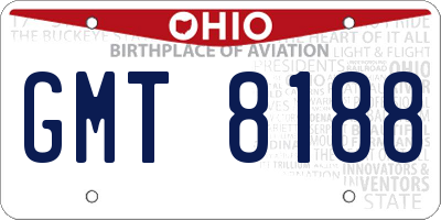 OH license plate GMT8188
