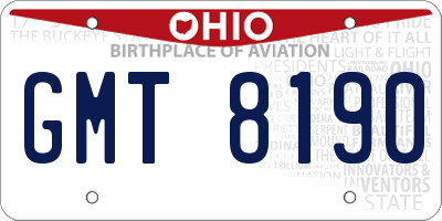 OH license plate GMT8190