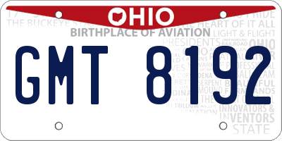 OH license plate GMT8192