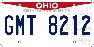 OH license plate GMT8212