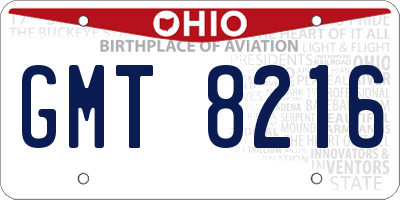 OH license plate GMT8216
