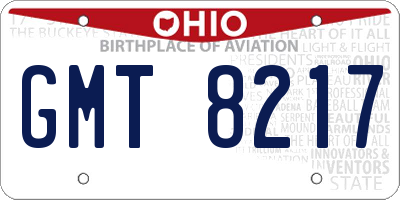 OH license plate GMT8217