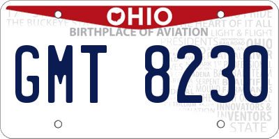 OH license plate GMT8230