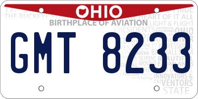 OH license plate GMT8233