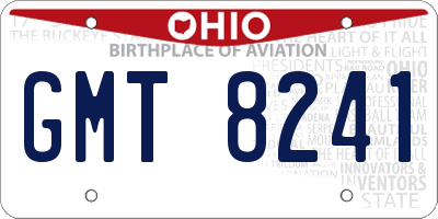 OH license plate GMT8241