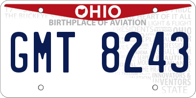 OH license plate GMT8243