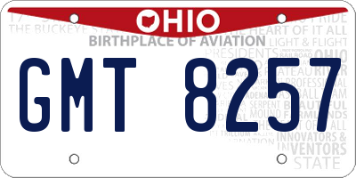 OH license plate GMT8257