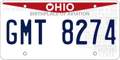 OH license plate GMT8274