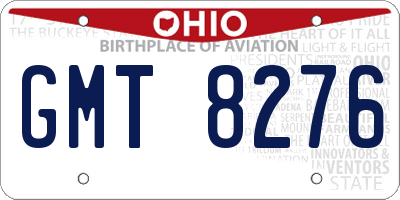 OH license plate GMT8276