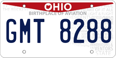 OH license plate GMT8288