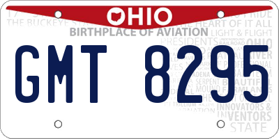 OH license plate GMT8295