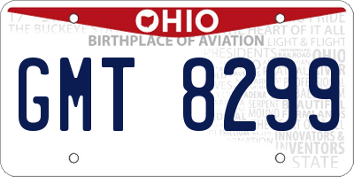 OH license plate GMT8299