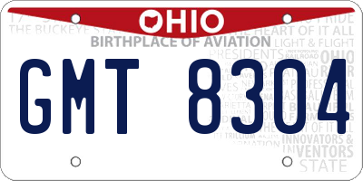 OH license plate GMT8304