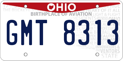 OH license plate GMT8313