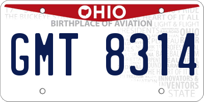 OH license plate GMT8314