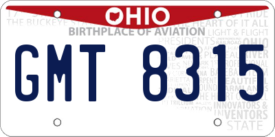 OH license plate GMT8315