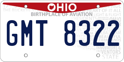 OH license plate GMT8322