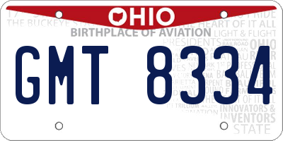 OH license plate GMT8334