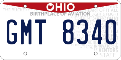 OH license plate GMT8340
