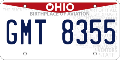OH license plate GMT8355