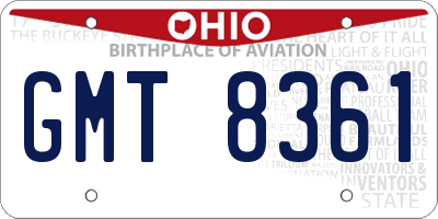 OH license plate GMT8361
