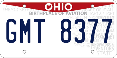OH license plate GMT8377