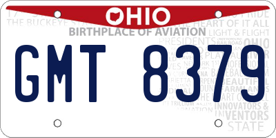 OH license plate GMT8379
