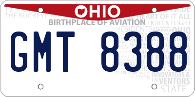 OH license plate GMT8388