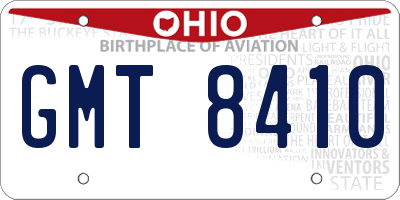 OH license plate GMT8410