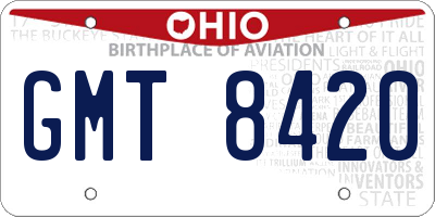OH license plate GMT8420