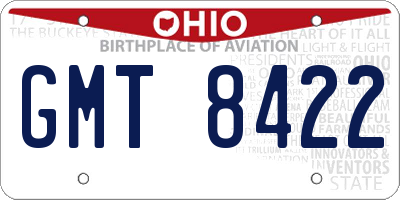 OH license plate GMT8422