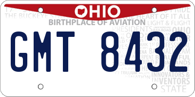 OH license plate GMT8432
