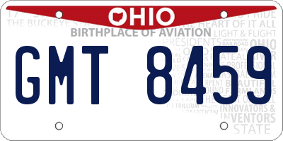 OH license plate GMT8459