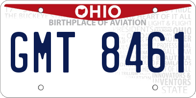 OH license plate GMT8461