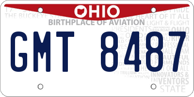OH license plate GMT8487