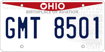 OH license plate GMT8501