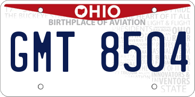 OH license plate GMT8504