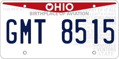 OH license plate GMT8515