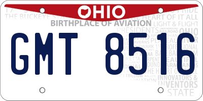 OH license plate GMT8516