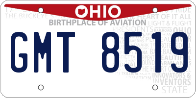 OH license plate GMT8519