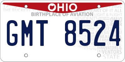 OH license plate GMT8524