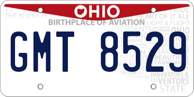 OH license plate GMT8529
