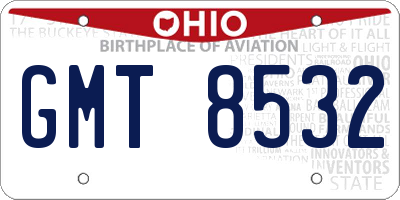 OH license plate GMT8532