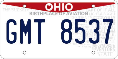 OH license plate GMT8537