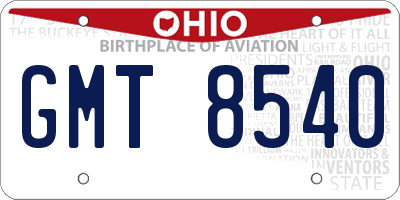 OH license plate GMT8540