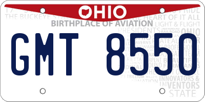 OH license plate GMT8550
