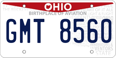 OH license plate GMT8560