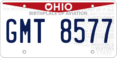 OH license plate GMT8577