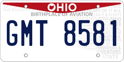 OH license plate GMT8581